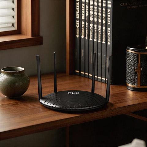 二手 AC1200 路由器 乌干达店铺用 TL-WDR5660 圆形 UFO 造型 4 天线 百兆 WAN/LAN