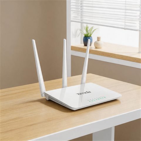 Pre-Owned Tenda F3 V6 300Mbps Wireless Router 2.4GHz 3 External 5dBi Antenna 10/100M…
