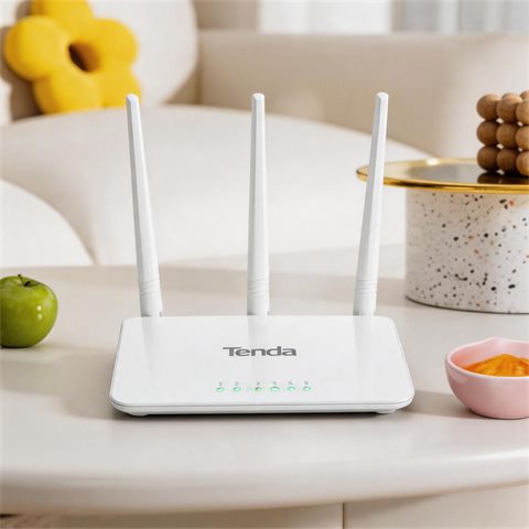 Second Hand Tenda F3 V6 300Mbps Wireless Router 2.4GHz 3x5dBi Antenna 10/100M Ports Used…