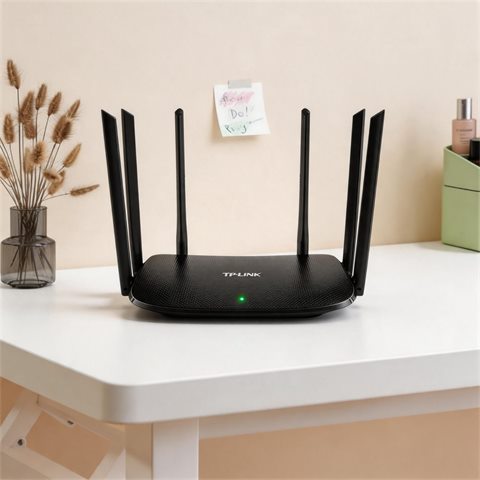 Used TP-Link TL-WDR7620 AC1900 Router 6 Antenna Dual Band WISP Repeater Mode Pre-Owned…