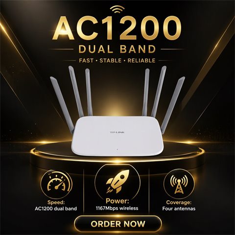 Used TP-Link 5620 AC1200 Gigabit Wireless Router 4 External Antenna Strong Signal Whole…